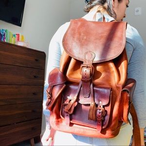 ❌SOLD❌ Brown raw leather backpack